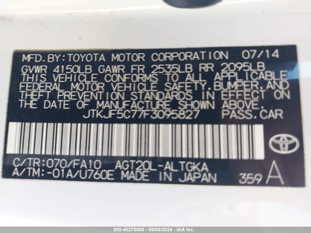Scion TC 2015 JTKJF5C77F3095827 Image 9