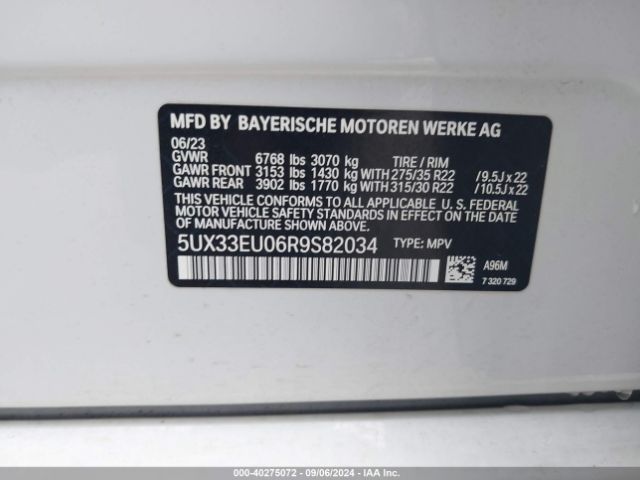 5UX33EU06R9S82034 BMW X5 M60i