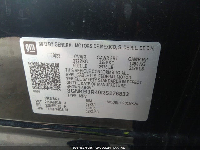 Chevrolet Blazer Awd 3lt 2024 3GNKBJR49RS176833 Image 9