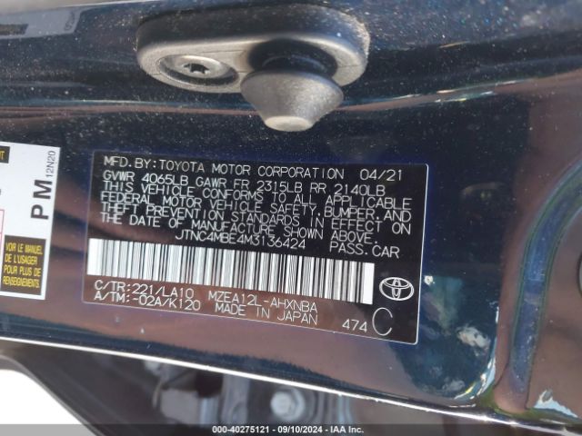 JTNC4MBE4M3136424 Toyota Corolla Xse