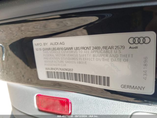 WAUBNCF57KA090207 Audi A5 45 Premium