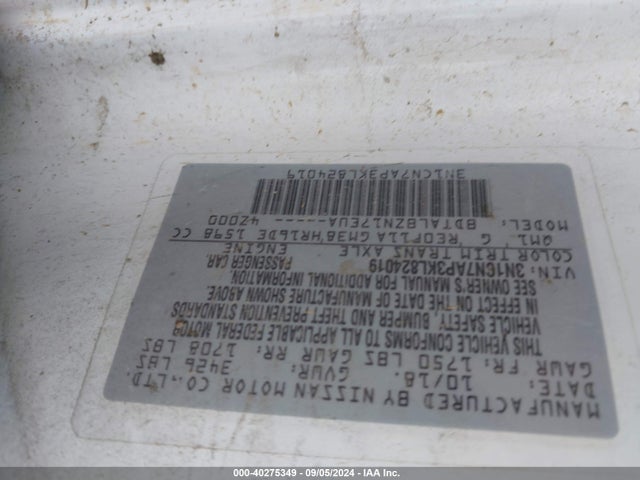 Nissan Versa 1.6 Sv 2019 3N1CN7AP3KL824019 Image 9