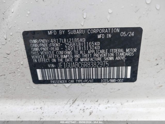 JF1GUABC6R8382975 Subaru Impreza Base 5-door