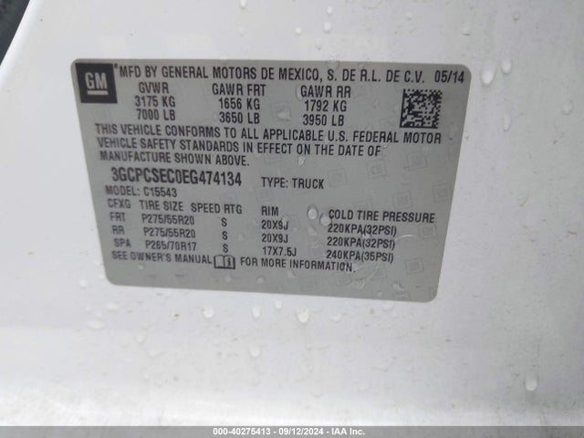 Chevrolet Silverado 1500 2lz 2014 3GCPCSEC0EG474134 Image 9