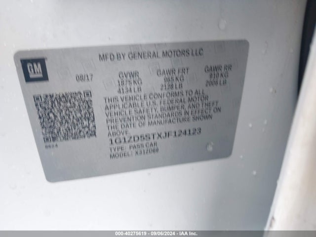 Chevrolet MALIBU LT 2018 1G1ZD5STXJF124123 Image 9