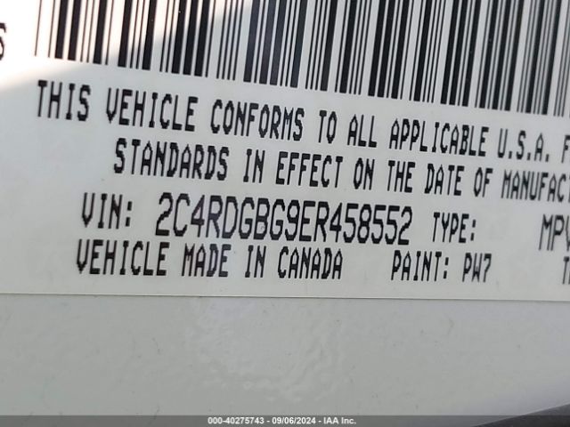 2C4RDGBG9ER458552 Dodge Grand Caravan American Value Pkg