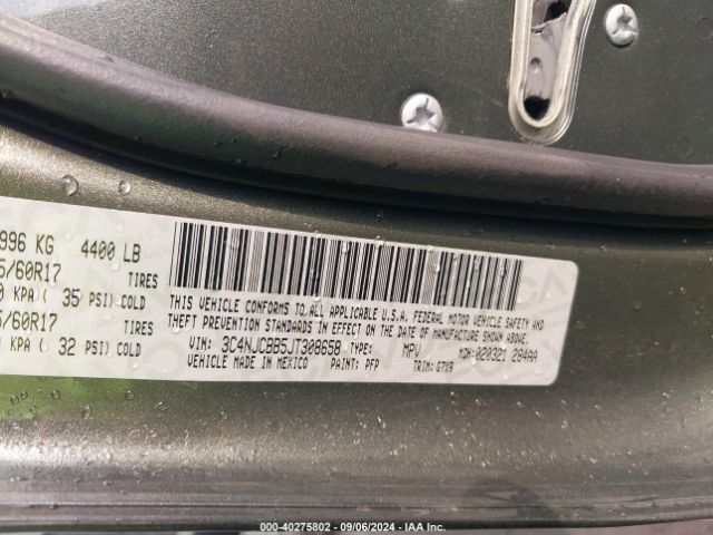 3C4NJCBB5JT308658 Jeep Compass Latitude Fwd