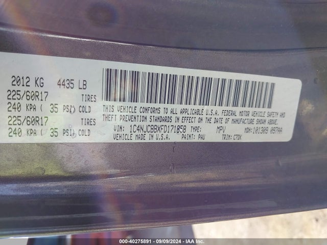 1C4NJCBBXFD171858 Jeep Compass Sport