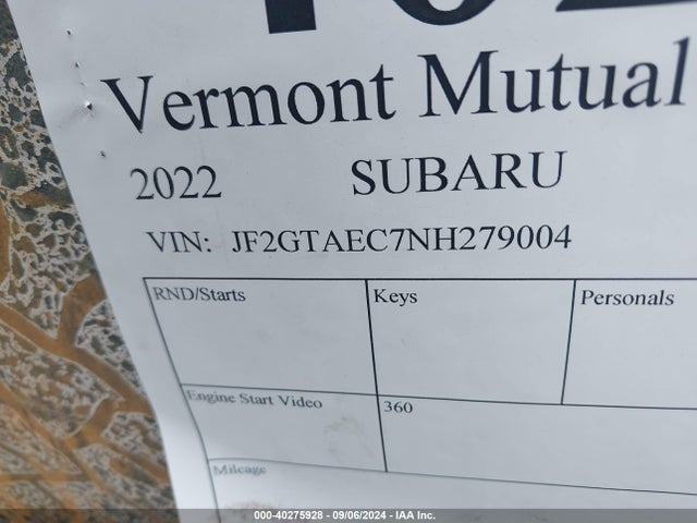 Subaru Crosstrek Premium 2022 JF2GTAEC7NH279004 Image 9