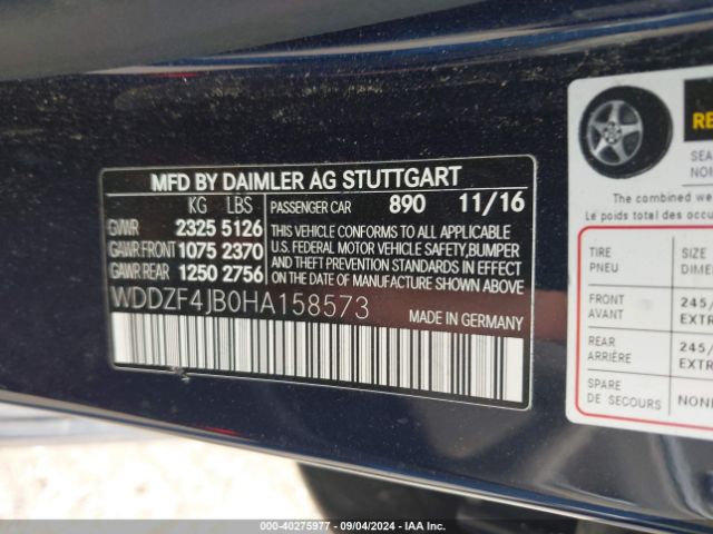 WDDZF4JB0HA158573 Mercedes-Benz E 300