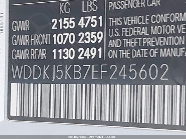 WDDKJ5KB7EF245602 Mercedes-Benz E 350