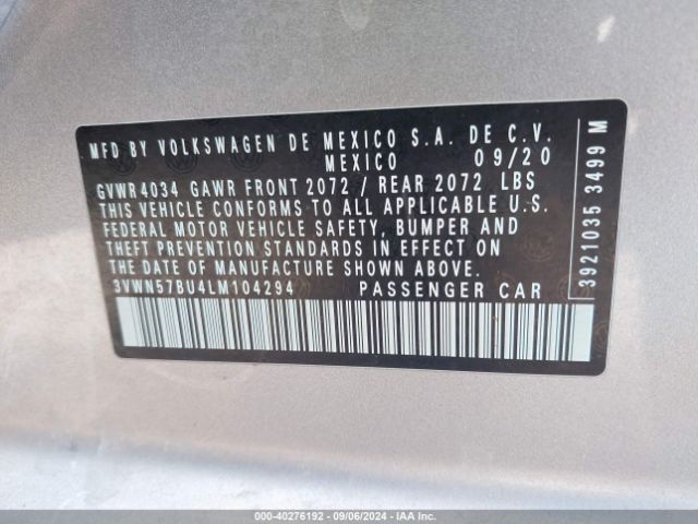 3VWN57BU4LM104294 Volkswagen Jetta 1.4t R-line/1.4t S