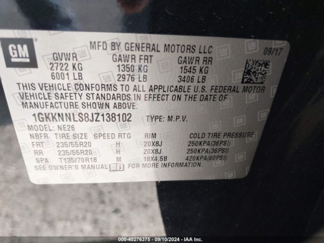 1GKKNNLS8JZ138102 GMC Acadia Slt-2