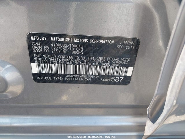 2014 MITSUBISHI LANCER JA32V2FW0EU008406 Photo 8