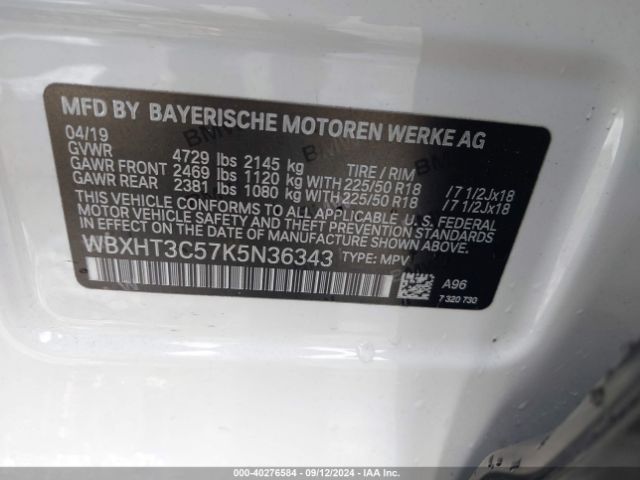 WBXHT3C57K5N36343 BMW X1 Xdrive28i