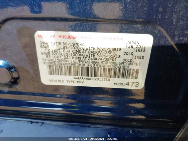 2011 MITSUBISHI OUTLANDER SPORT JA4AR4AU0BZ011768 Photo 8