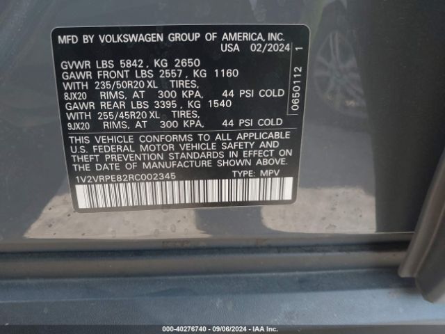 1V2VRPE82RC002345 Volkswagen ID.4 PRO S