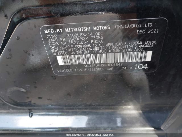 ML32FUFJXNHF03547 Mitsubishi Mirage G4 Black Edition/es/le