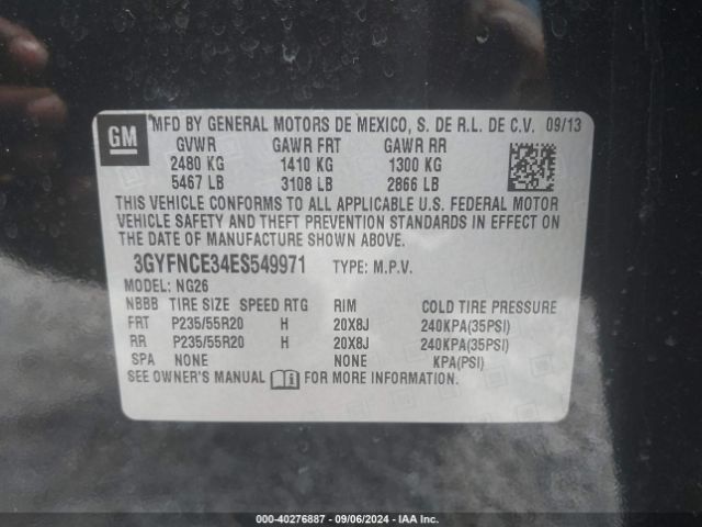3GYFNCE34ES549971 Cadillac Srx Performance Collection