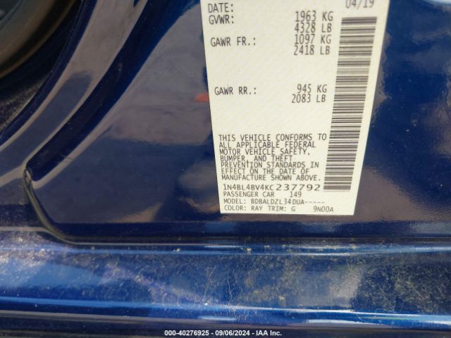 1N4BL4BV4KC237792 Nissan Altima 2.5 S