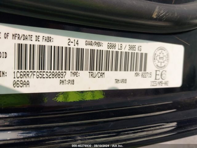 RAM 1500 St 2014 1C6RR7FG5ES280897 Image 9