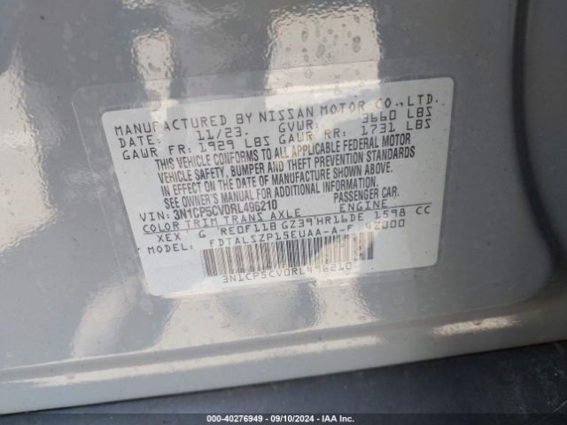 3N1CP5CV0RL496210 Nissan Kicks Sv Xtronic Cvt