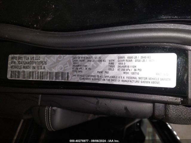1C4RJKAG0P8767676 Jeep Grand Cherokee L Laredo 4x4
