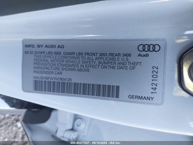 2022 AUDI RS E-TRON GT WAUBHBFW7N7904125 Photo 8