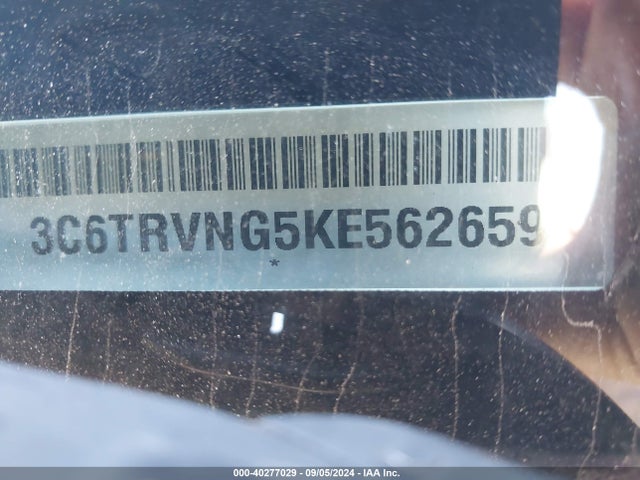 3C6TRVNG5KE562659 RAM Promaster 1500 Low Roof 118 Wb
