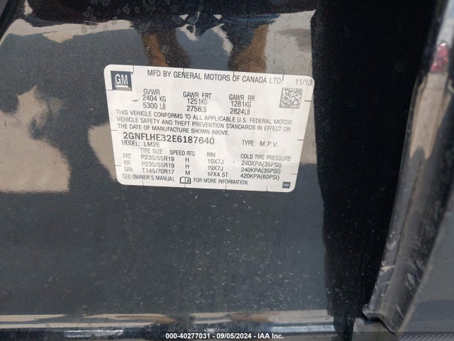 Chevrolet Equinox Ltz 2014 2GNFLHE32E6187640 Image 9
