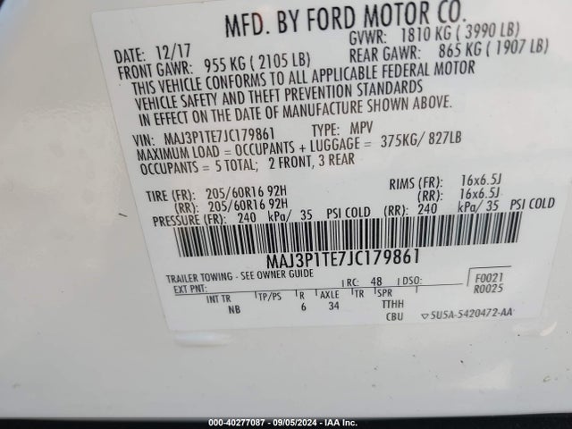 Ford Ecosport Se 2018 MAJ3P1TE7JC179861 Image 9