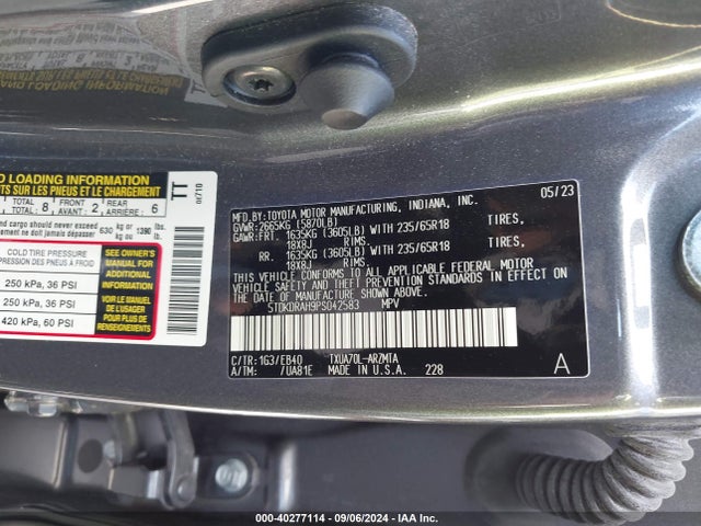 Toyota Highlander Xle 2023 5TDKDRAH9PS042583 Image 9