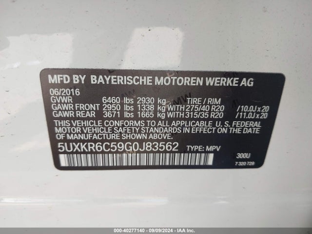 5UXKR6C59G0J83562 BMW X5 Xdrive50i