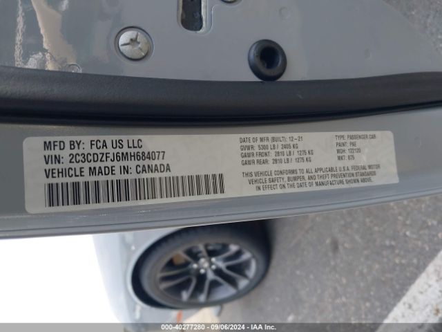2C3CDZFJ6MH684077 Dodge Challenger R/t Scat Pack