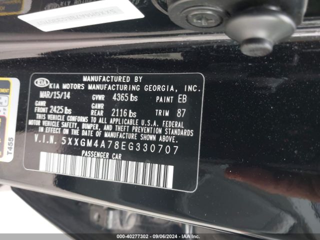 5XXGM4A78EG330707 KIA Optima Lx