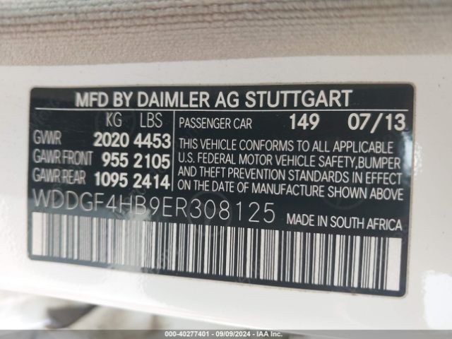 WDDGF4HB9ER308125 Mercedes-Benz C 250 Luxury/sport