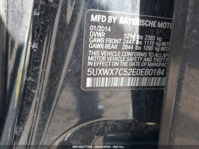5UXWX7C52E0E80184 BMW X3 Xdrive35i