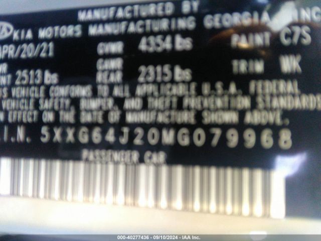 5XXG64J20MG079968 KIA K5 Gt-line