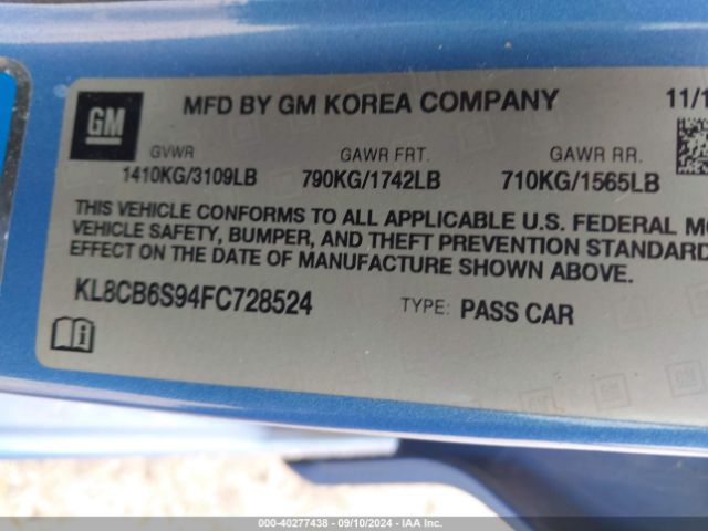 KL8CB6S94FC728524 Chevrolet Spark Ls Cvt