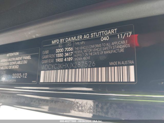 WDCYC3KHXJX287526 Mercedes-Benz G 550 4matic