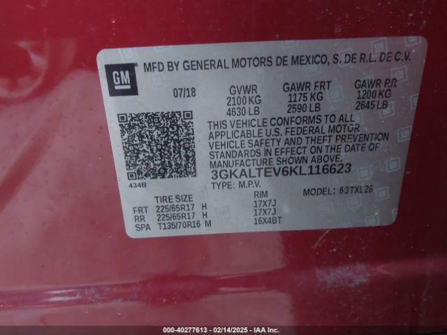 3GKALTEV6KL116623 GMC Terrain Sle