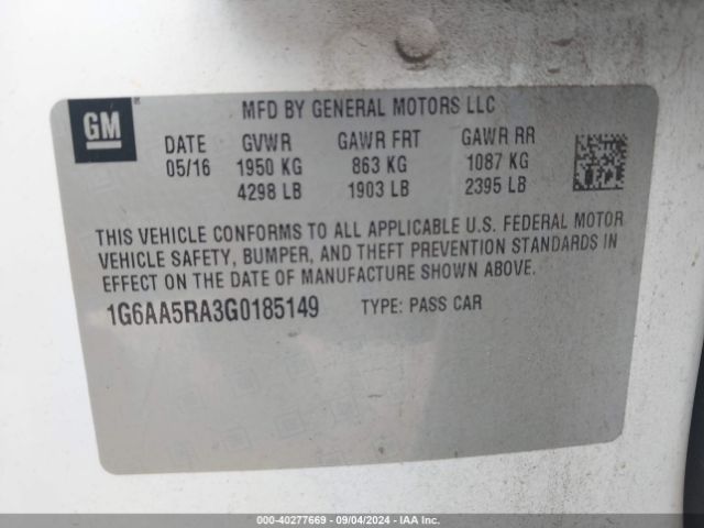 1G6AA5RA3G0185149 Cadillac Ats Standard