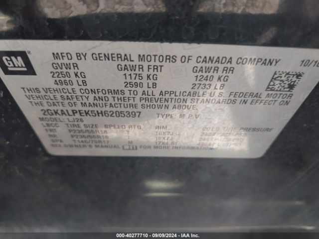 2GKALPEK5H6205397 GMC Terrain Slt