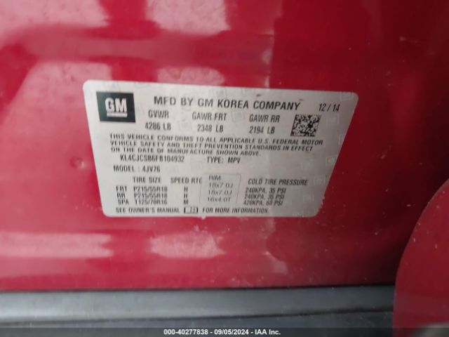 KL4CJCSB6FB104932 Buick Encore Leather