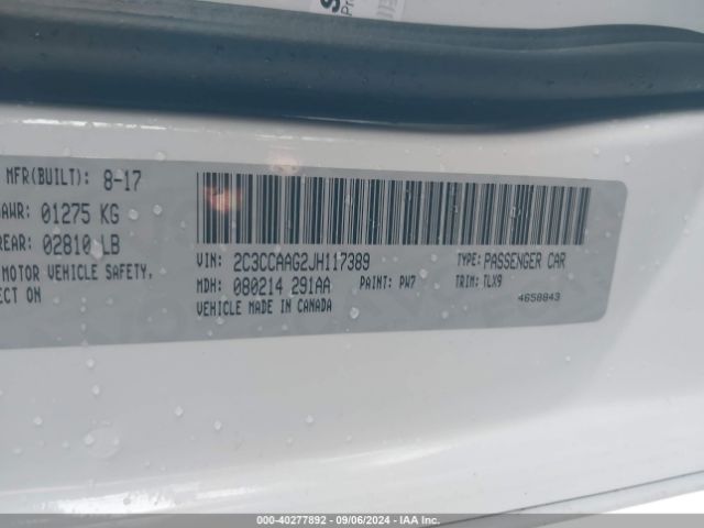 2C3CCAAG2JH117389 Chrysler 300 Touring L