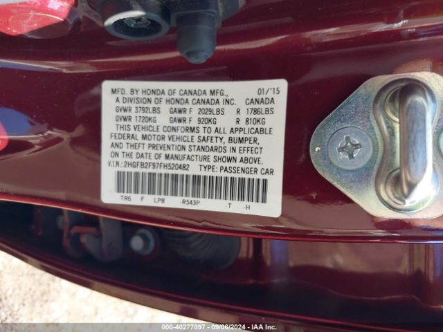 2HGFB2F97FH520482 Honda Civic Ex-l
