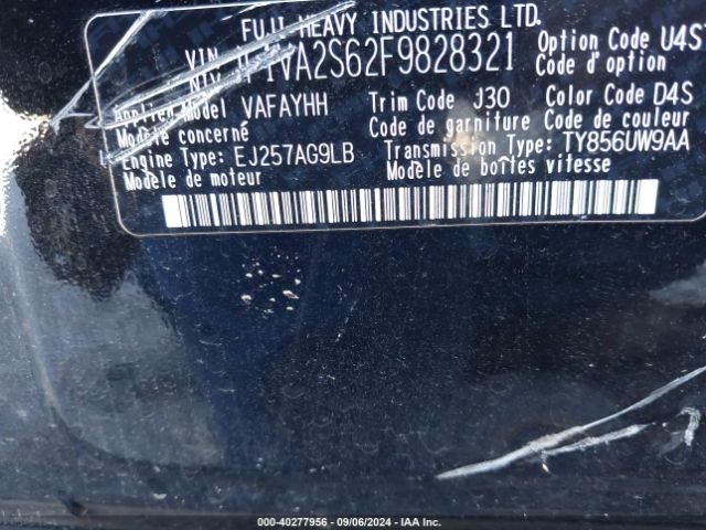 JF1VA2S62F9828321 Subaru Wrx Sti Limited