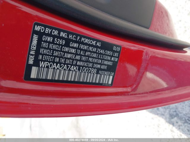 WP0AA2A74KL100788 Porsche PANAMERA 4