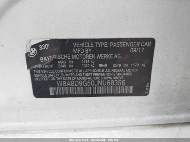WBA8D9G50JNU68356 BMW 330i Xdrive