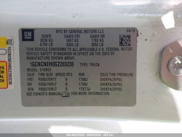 1GCNCNEH0GZ283238 Chevrolet Silverado 1500 Wt